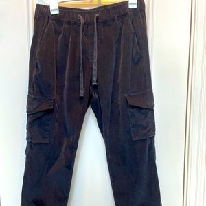 Sanctuary cargo joggers! Washed black, thin wale corduroy.